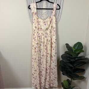Grace Karin NWT Cream And Pink Midi Dress 2XL
